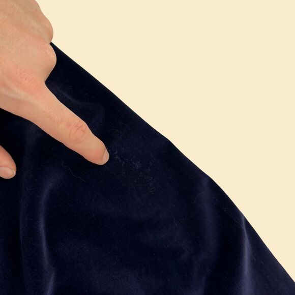 1970s blue velour blazer jacket by Catherines, vintage womens size 48 jacket - Picture 7 of 10